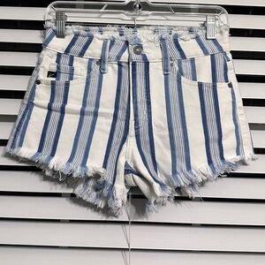 🛍️ 98 % Cotton 2% Spandex 3” shorts white/blue Size S